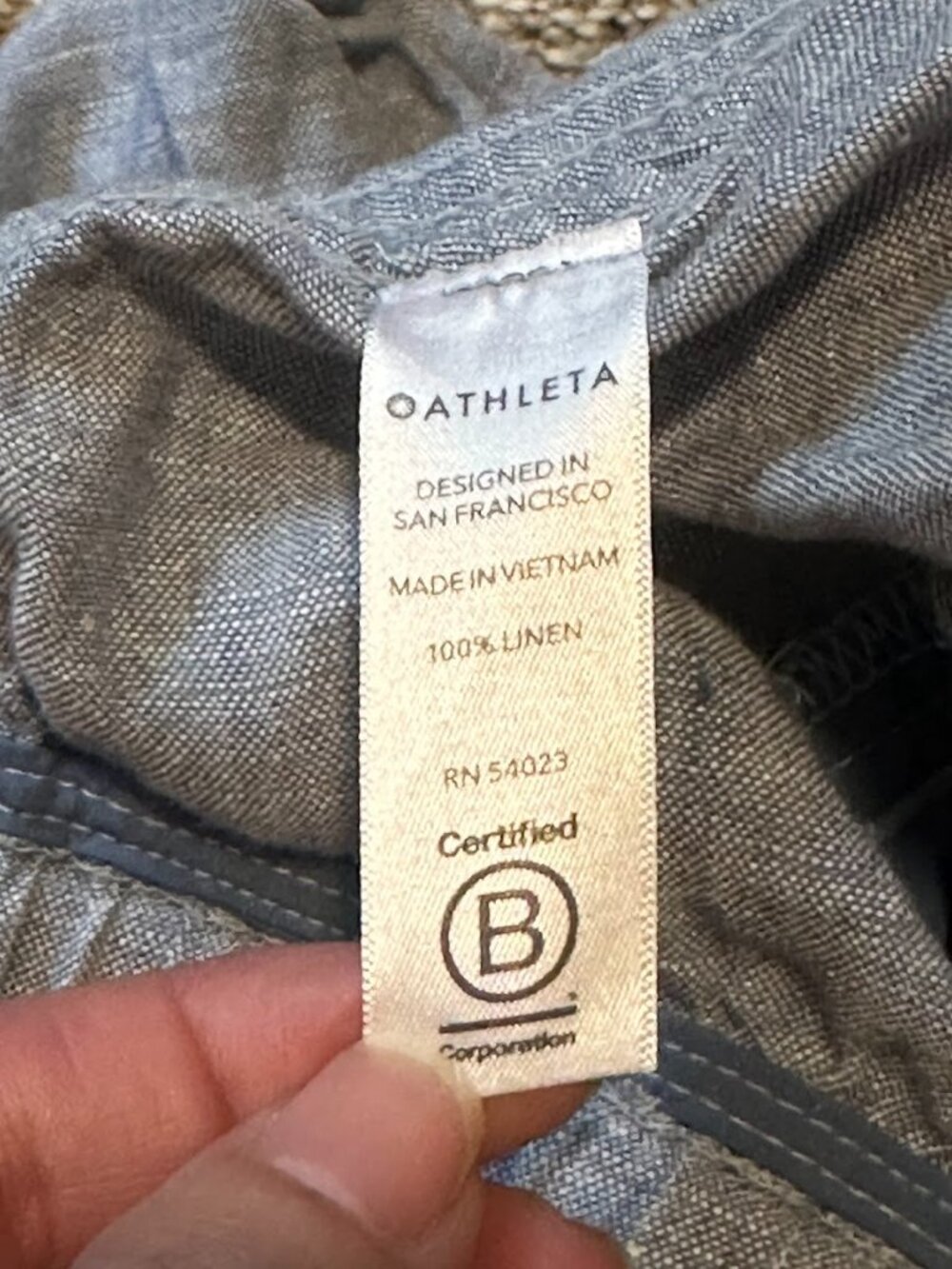 Athleta Cabo 100% Linen Pant Jogger Blue Size 10 - Picture 5 of 6